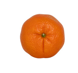 Tangerine or mandarin fruit isolated over white background, top view