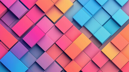 Multicolored Square and Rectangular Mosaic &ndash; A Perfect Digital Art Concept