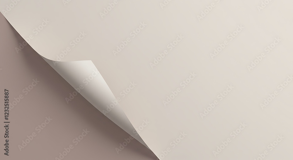 Poster generative ai abstract beige paper curl minimalist design