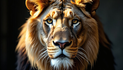 Naklejka premium Lion Portrait Majestic Power