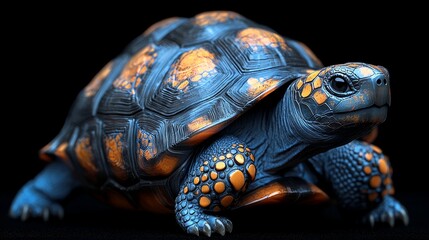 Fototapeta premium Nature Captured in Slow Motion: A Giant Tortoise's Gentle Walk