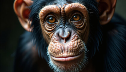 Chimpanzee Portrait Expressive Face