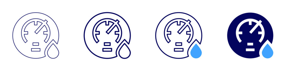 Barometer icon in 4 different styles. Thin Line, Line, Bold, and Bold Line. Duotone style. Editable stroke