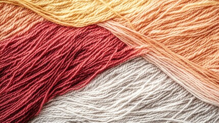 Fototapeta premium A vibrant assortment of yarn in warm hues, showcasing textures and colors that inspire creativity and crafting.