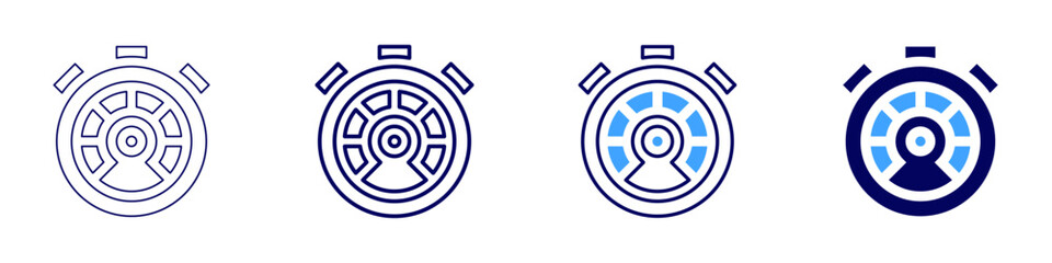 Performance icon in 4 different styles. Thin Line, Line, Bold, and Bold Line. Duotone style. Editable stroke