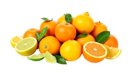Couple of Oranges and Malta Oranges on White Background