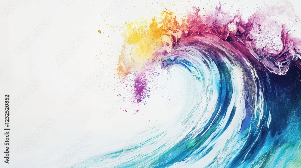 Aufkleber color abstract waves background. rainbow curve lines illustration isolated on white. luxury colorful