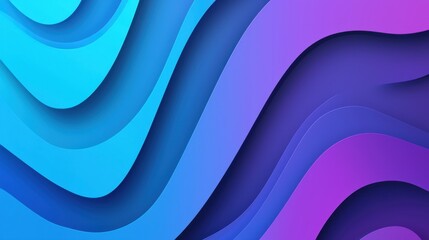 Background of smooth, flowing waves in vibrant shades of blue and purple shapes creating a visually soothing backdrop