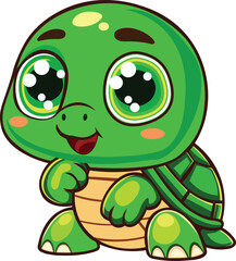 Colorful and Happy Cartoon Turtle Vector Illustration for Stickers, Home Decor, Kids’ Apparel, and Digital Use.