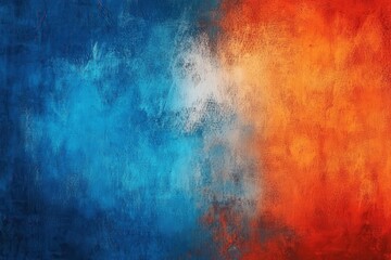 Fototapeta premium Textured gradient background blending blue, orange, and red tones with subtle noise, ideal for banners, posters, and wallpaper themes in creative projects
