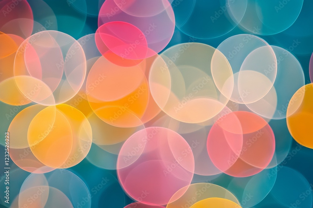 Poster colorful bokeh circles create a vibrant and energetic atmosphere in abstract composition