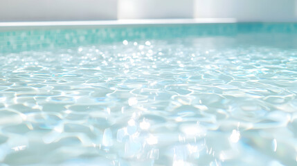 Naklejka premium Sparkling pool water, summer sun, leisure relaxation