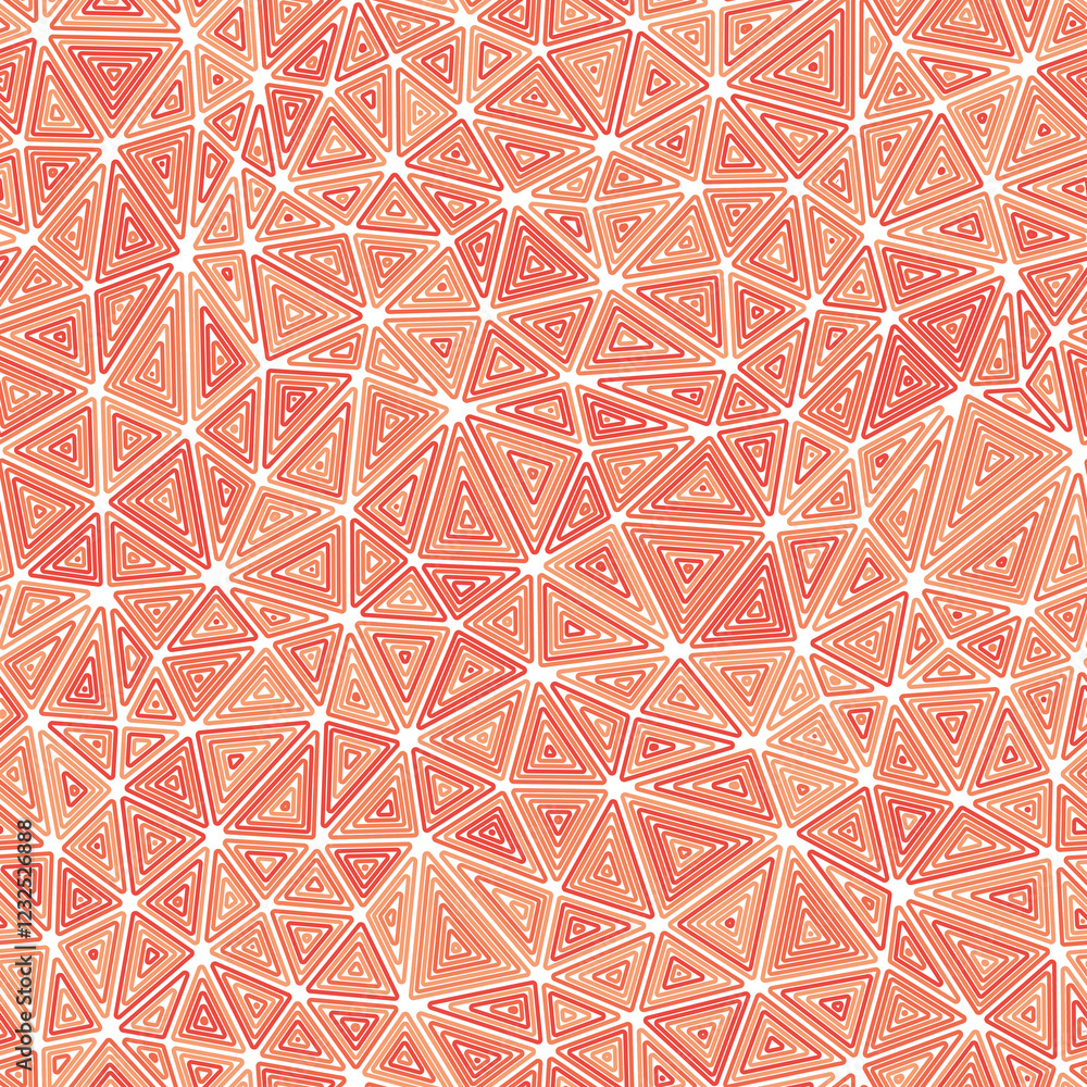 Poster triangles pattern. multiple repeated inner triangles. compact shape size. monotone colored style. se
