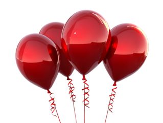 Party balloons red  on transparent background