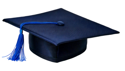 png graduation cap with blue tassel : generative ai