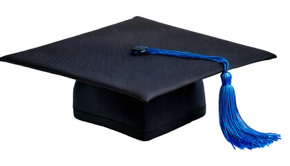 png graduation cap with blue tassel : generative ai