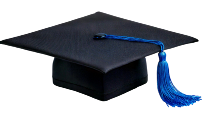 png graduation cap with blue tassel : generative ai