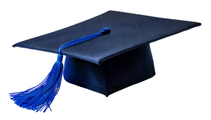 png graduation cap with blue tassel : generative ai