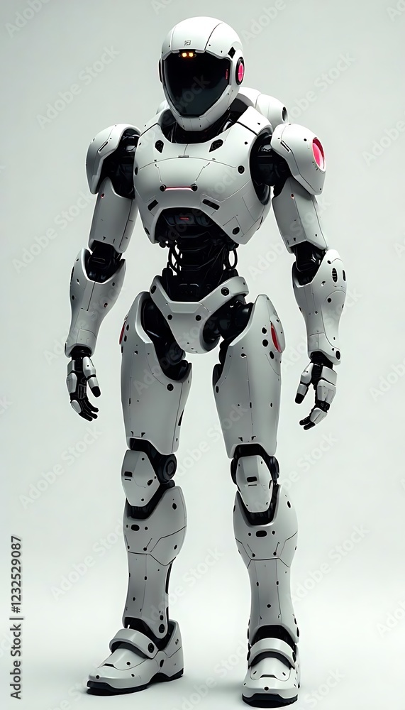Poster advanced humanoid robot design: futuristic ai prototype