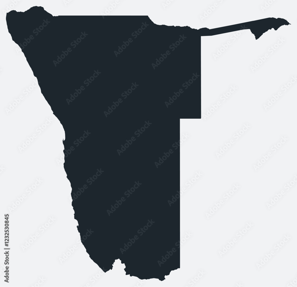 Poster namibia map. just a simple border map. shape of the country. flat blank namibia outline. vector boun