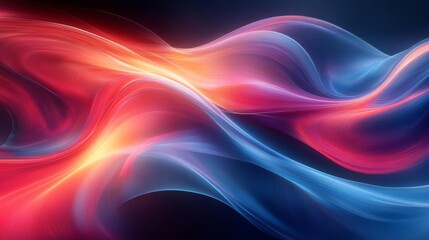 Obraz premium Dynamic energy flow with vibrant red blue and aquamarine swirling patterns. Generative AI