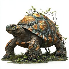 Obraz premium Realistic and Detailed Giant Turtle with Natural Habitat Background
