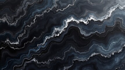 Obraz premium Background with abstract mixing black and white fluid art texture. Liquid acrylic artwork, mixed paint for interior poster. Marble effect, wavy pattern for design, wallpaper, banner, print