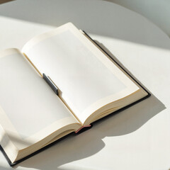 Open Blank Book with Shadows