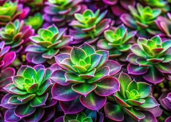Bryophyllum pinnatum, a succulent with striking purple stems and textured, serrated green leaves, easily propagates.