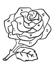 Rose flower outline for color vector illustration