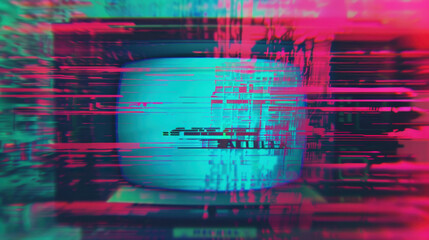 Obraz premium tv screen texture with glith effect, signal problems