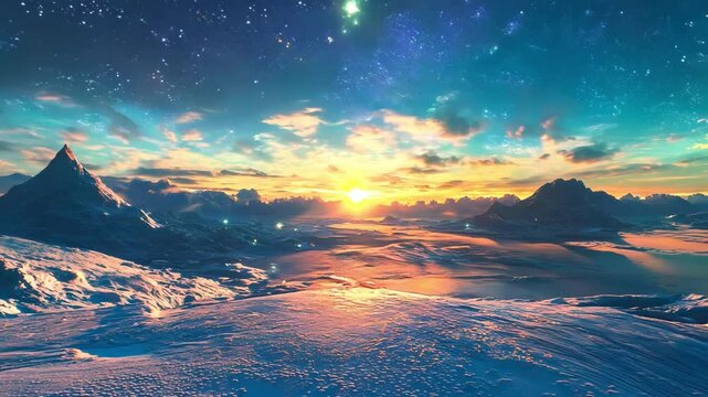 Dreamlike Horizon Beneath a Cosmic Sky - made with Generative AI