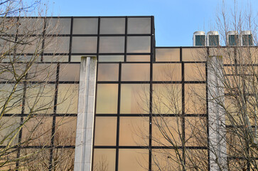 Glass façade of an office complex