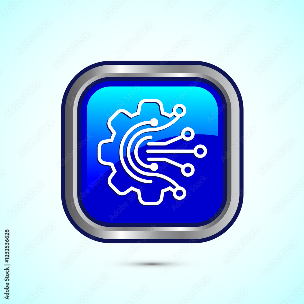 Poster digital transformation icon. digitalization sign suitable for mobile apps, and web designs, blue col