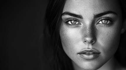 Fototapeta premium Monochromatic Portrait: A Captivating Gaze