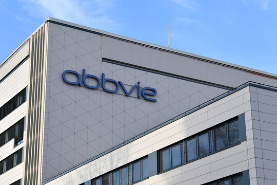 Germany, Ludwigshafen,  January 31. 2025, sign or lettering of Abbvie, an US biotechnology and pharmaceutical company