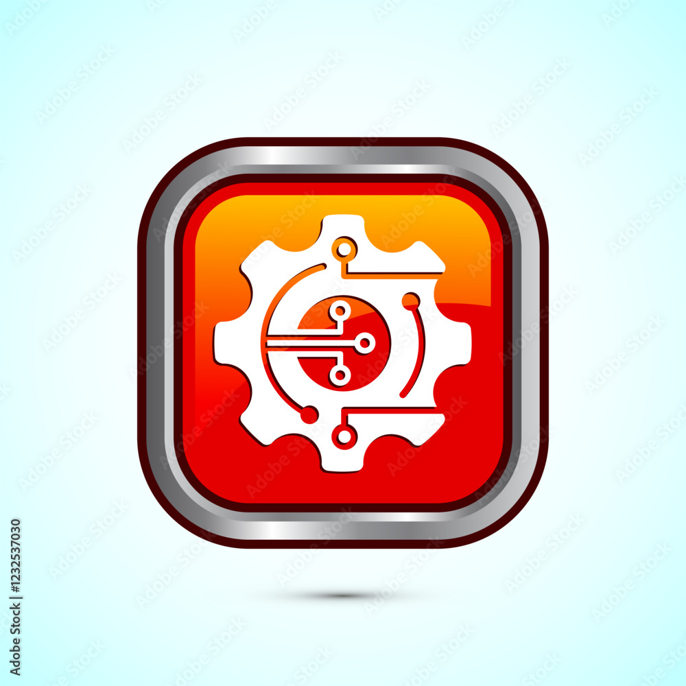 Poster digital transformation icon. digitalization sign suitable for mobile apps, and web designs, orange c