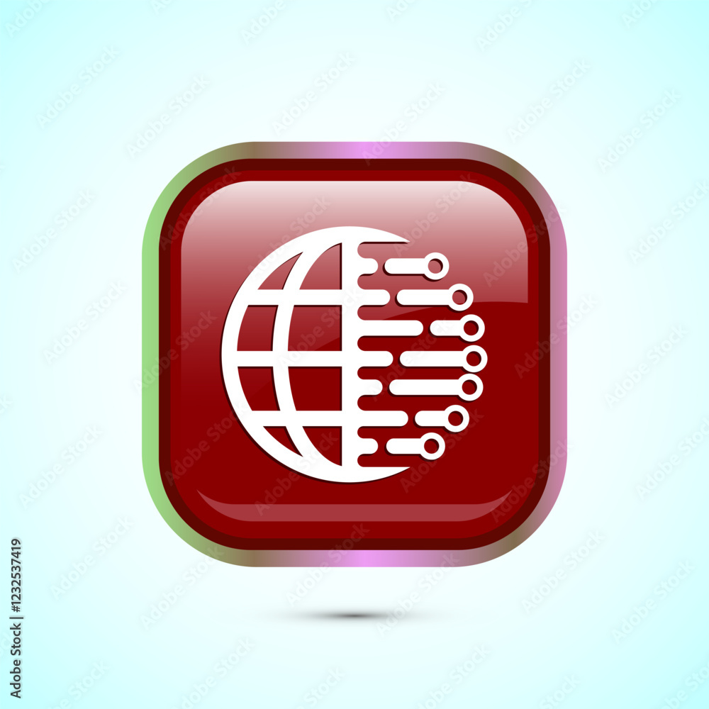 Poster digital transformation icon. digitalization sign suitable for mobile apps, and web designs, red colo