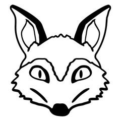 Fox Evil Look Dangerous Crazy Wild Animal Fun Face Design Lover Art Vector Illustration Card T-Shirt Poster Sticker Graphic Print Decorative Drawing Isolated Logo Decoration Symbol Creative Cool Style