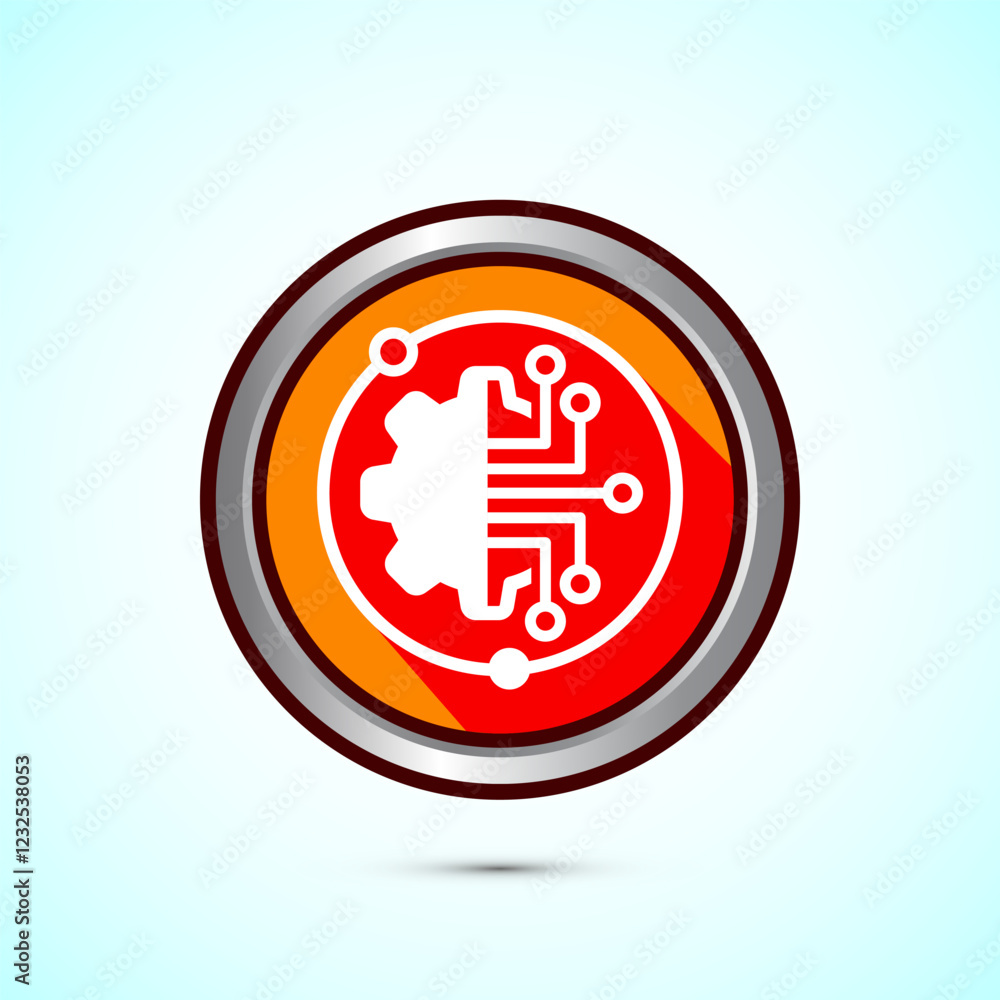 Poster digital transformation icon. digitalization sign suitable for mobile apps, and web designs, orange s