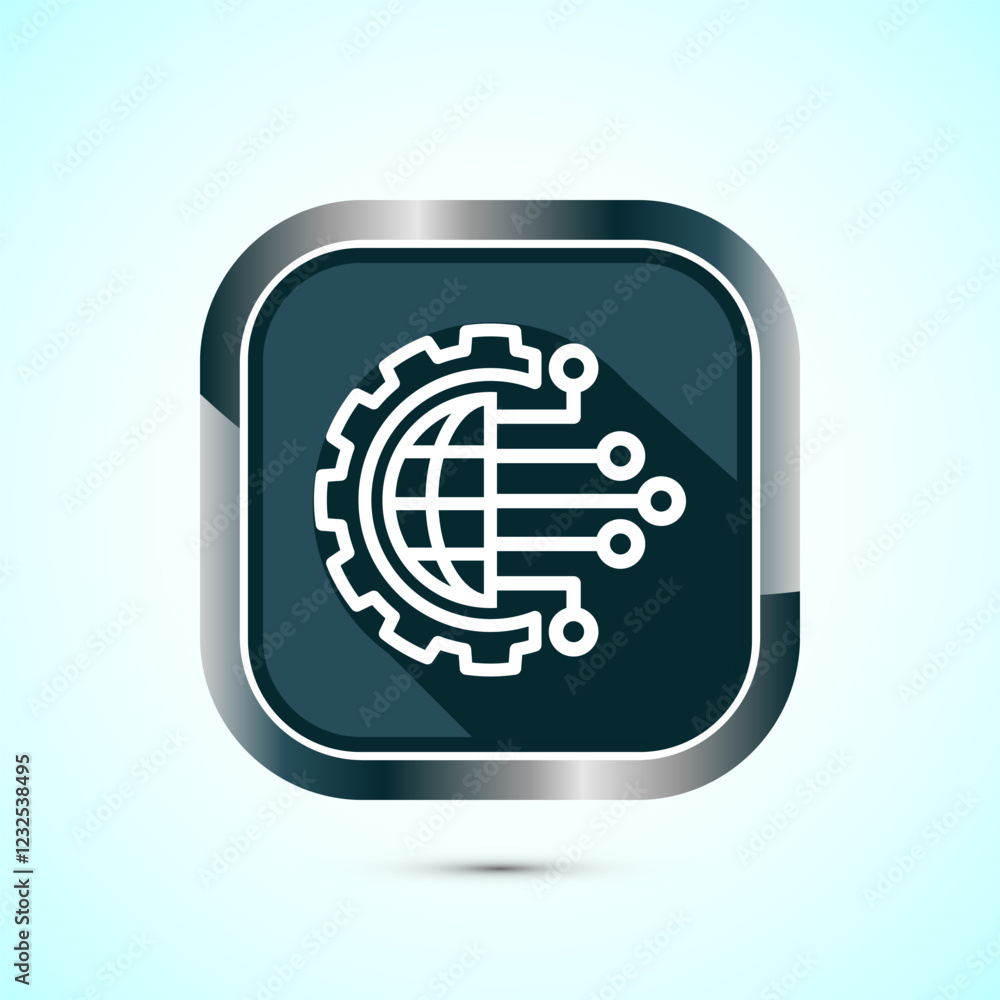 Poster digital transformation icon. digitalization sign suitable for mobile apps, and web designs, gray sha