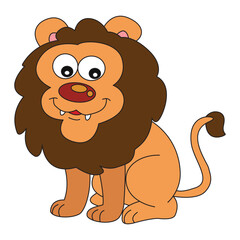 Lion smiling isolated on white background