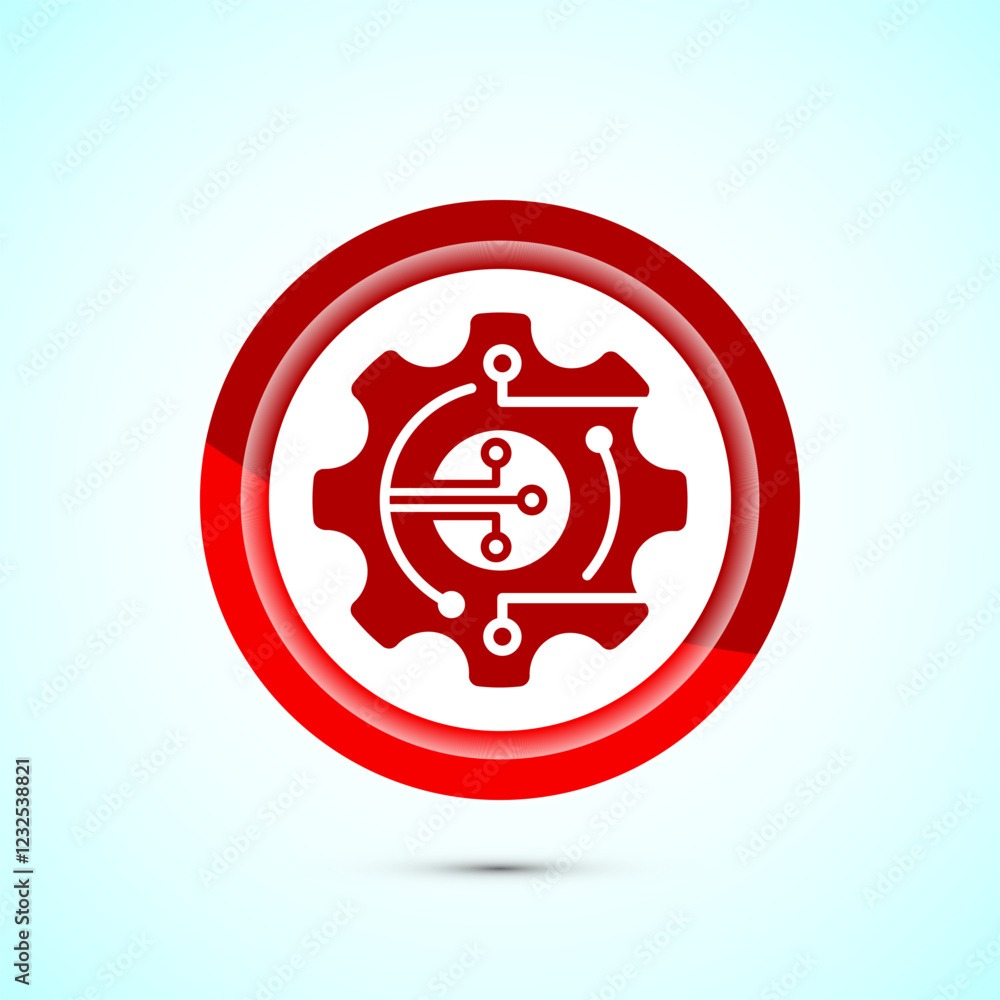Poster digital transformation icon. digitalization sign suitable for mobile apps, and web designs, red colo