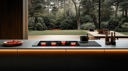 A sleek modern induction cooktop