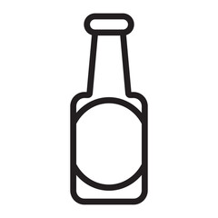 Beer Bottle Vector Line Icon Design