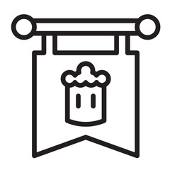 Oktoberfest Sign Vector Line Icon Design