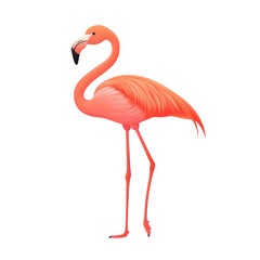 Vibrant Pink Flamingo Standing Gracefully on One Leg in Nature