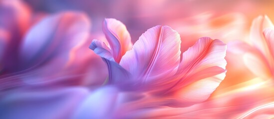 Fototapeta premium Pastel tulip petals, soft light, dreamy background, phone wallpaper