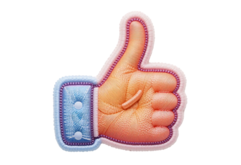 thumb up isolated on transparent background.