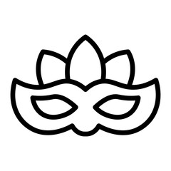 Carnival Mask Vector Line Icon Design